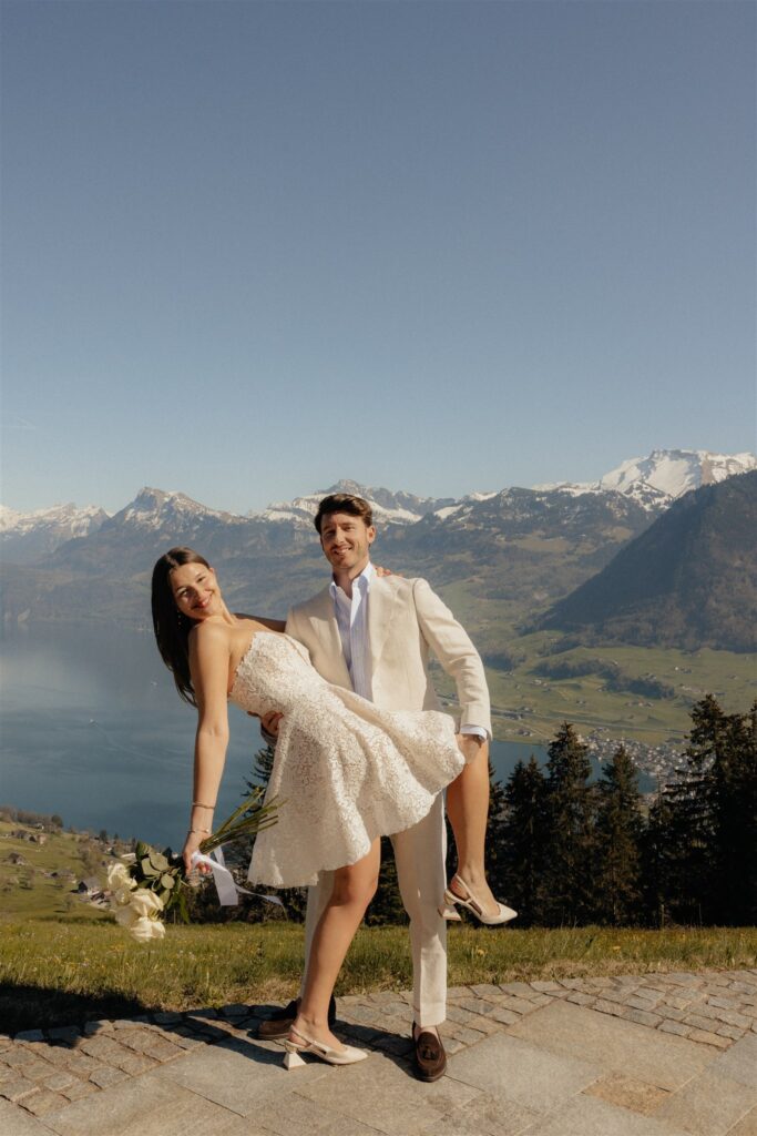 cute couple dancing during their engagement photoshoot