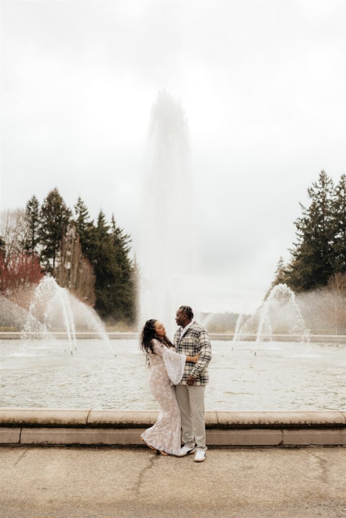 couple playing during their spring photoshoot