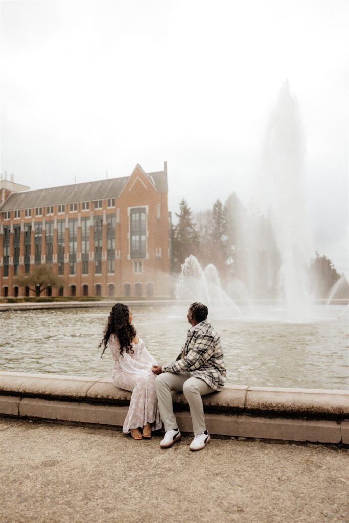 Dreamy Cherry Blossom University of Washington Engagement Session