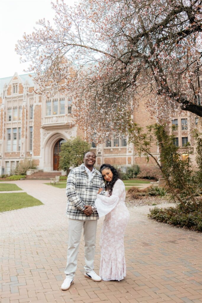 Dreamy Cherry Blossom University of Washington Engagement Session