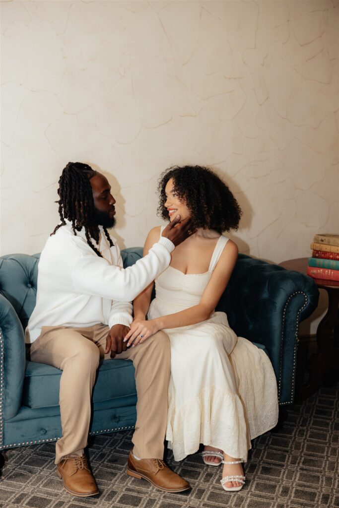 cute couple at their dream engagement session