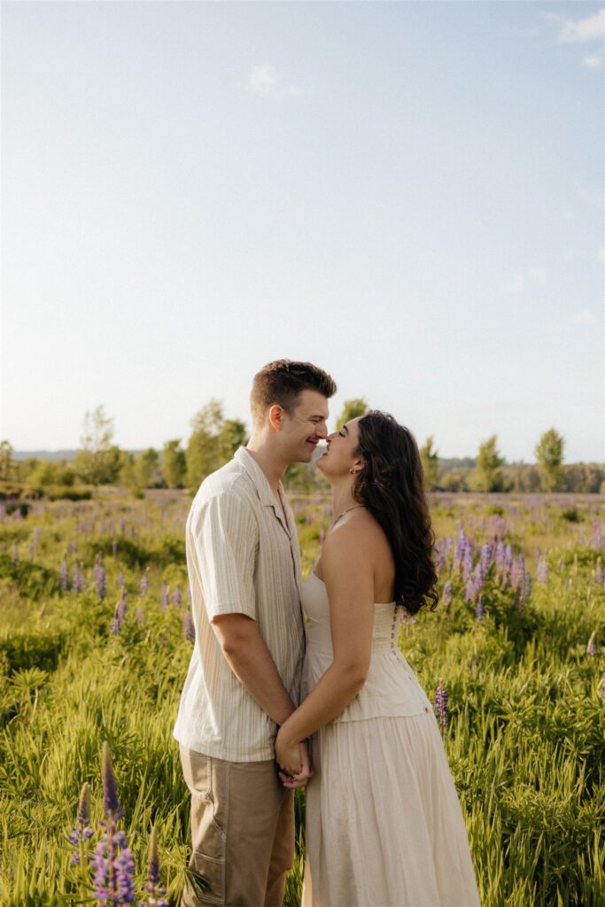cute couple kissing during their spring couple session
