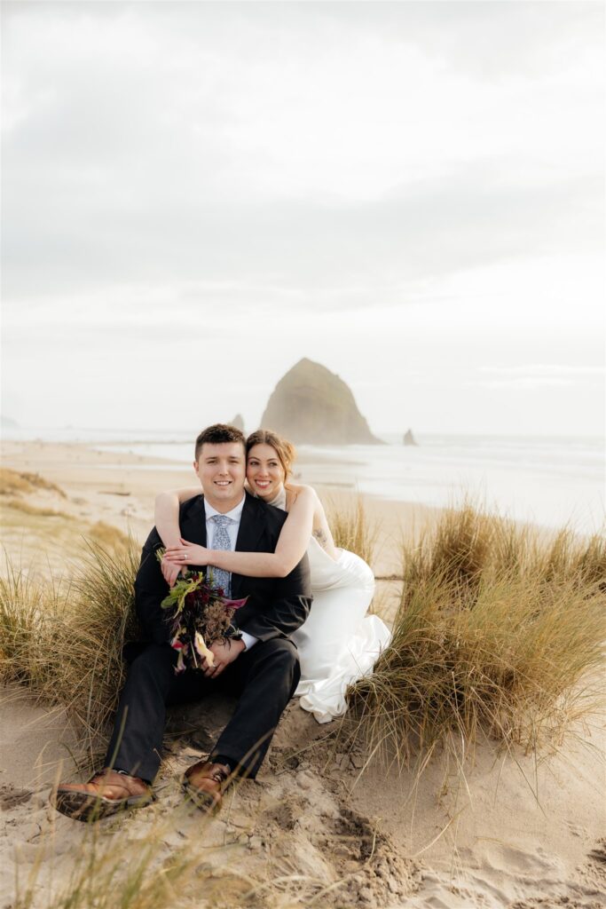 couple posing for the camera during their bridal portraits 