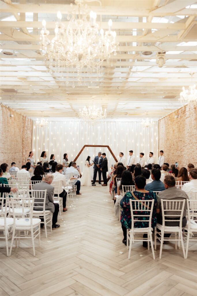 cute couple at their intimate. wedding ceremony