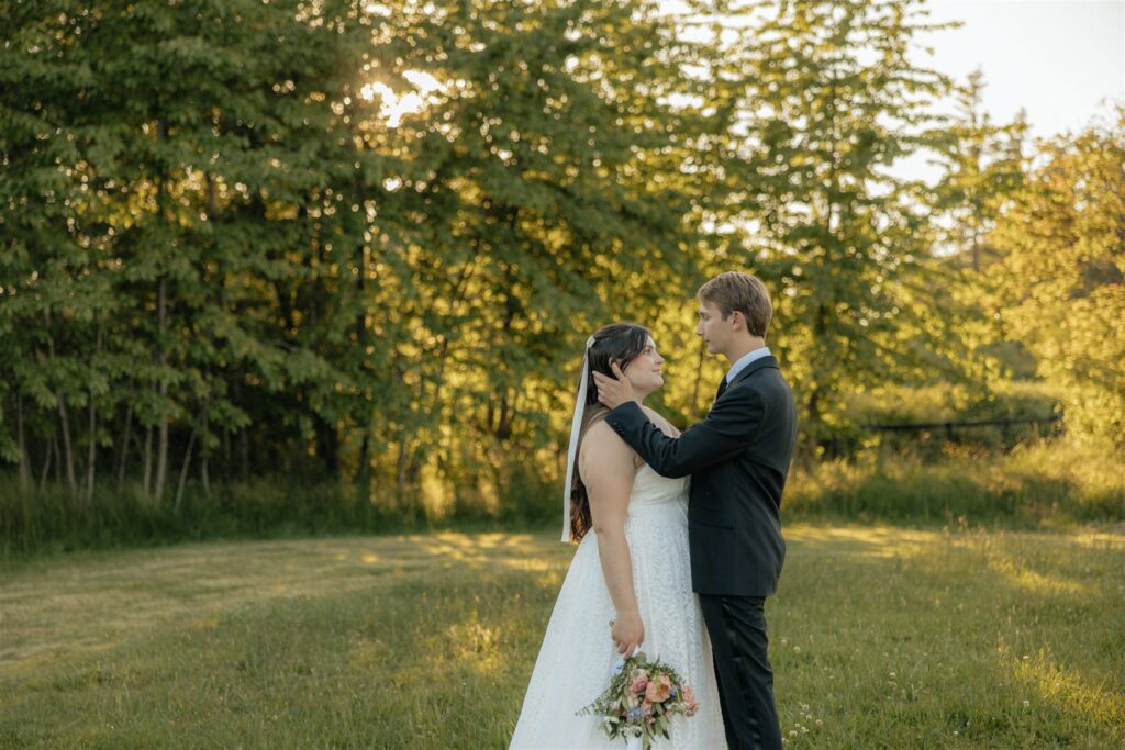Couple at their golden hour bridal session