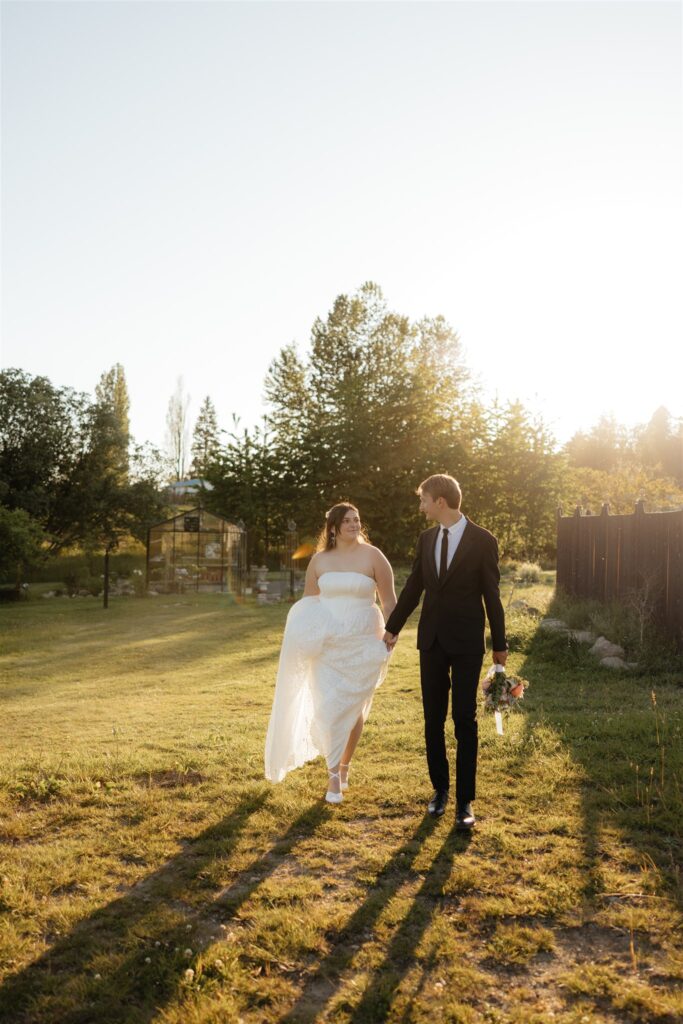 Golden hour bridal portraits