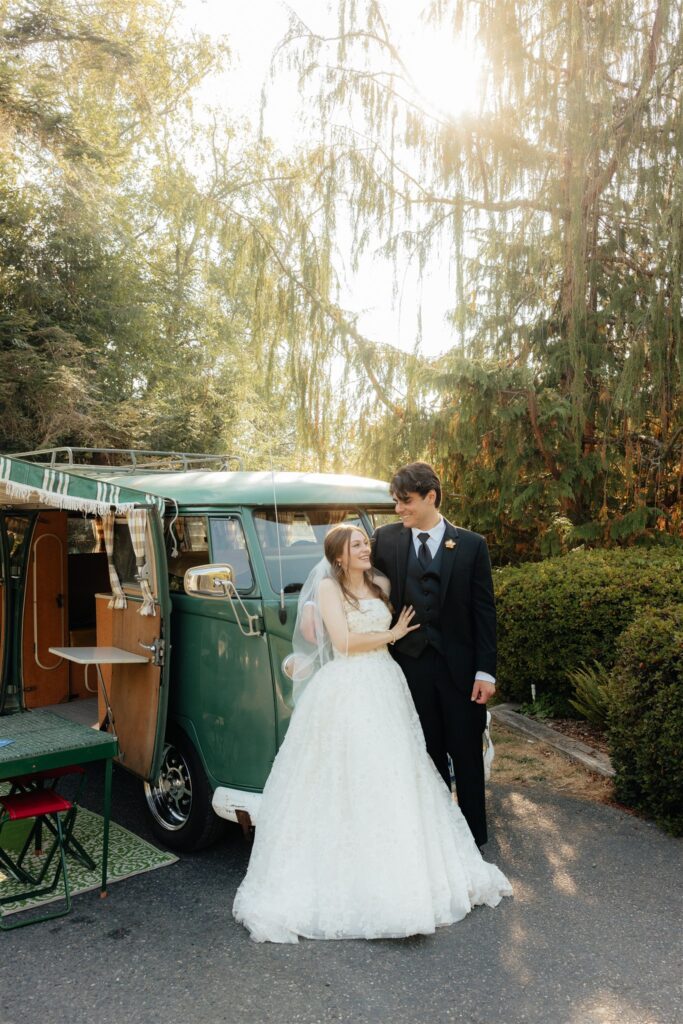 golden hour bridal portraits