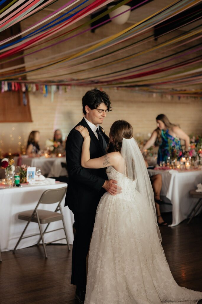Newly married couple first dance