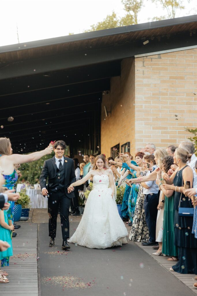 Newly married couple sendoff