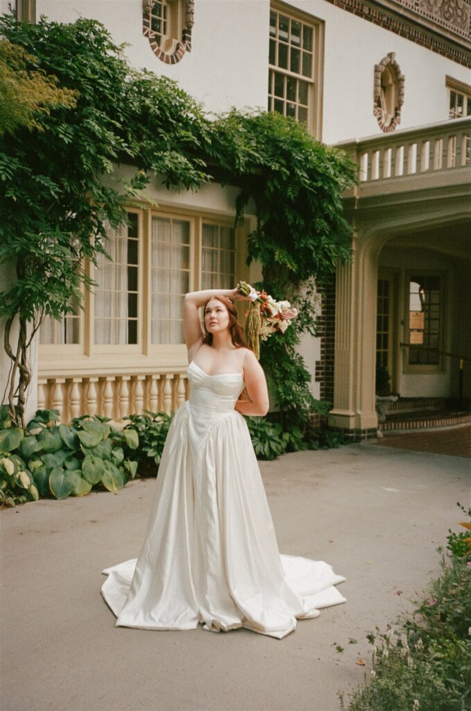 cute picture of the bride at her dream wedding