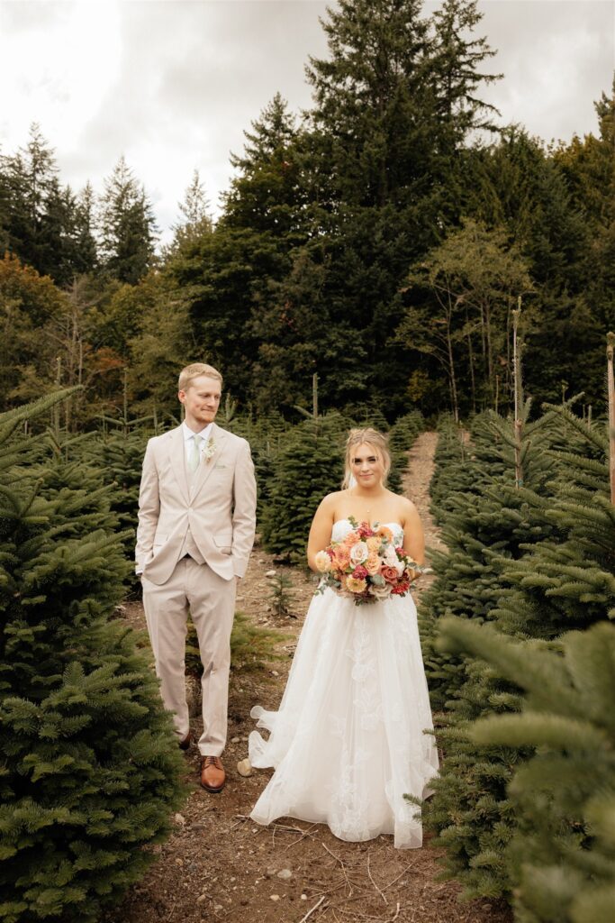 cute picture of the bride and groom before their dream wedding ceremony