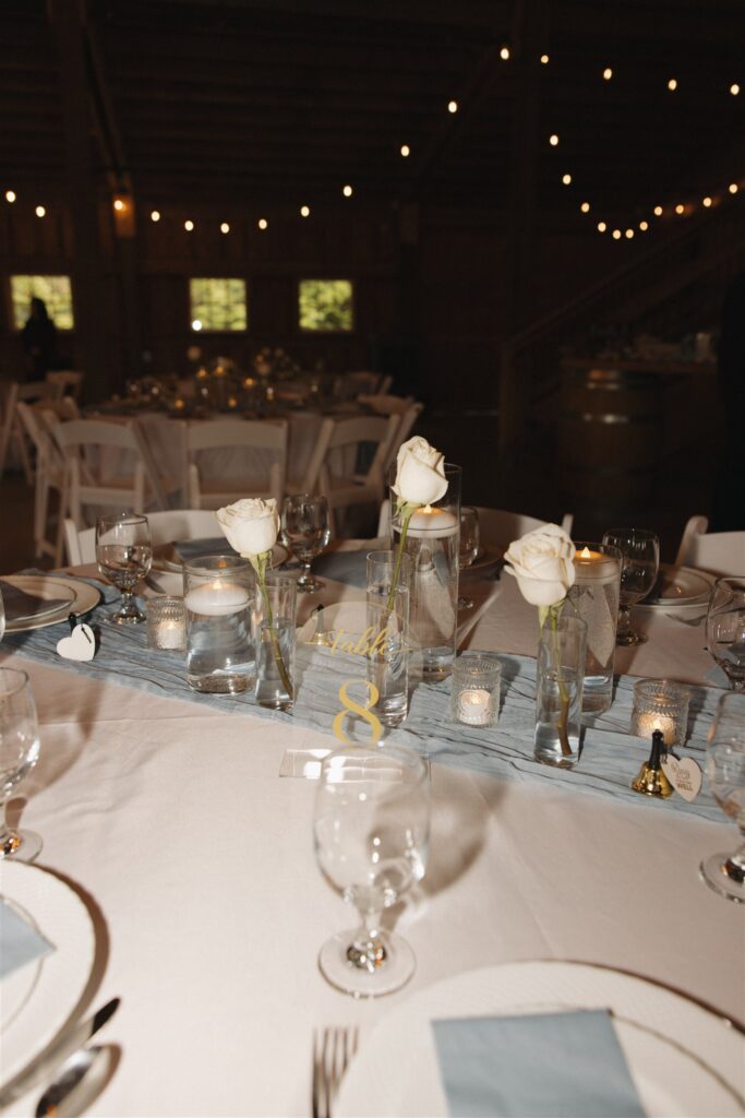 beautiful details at the wedding reception
