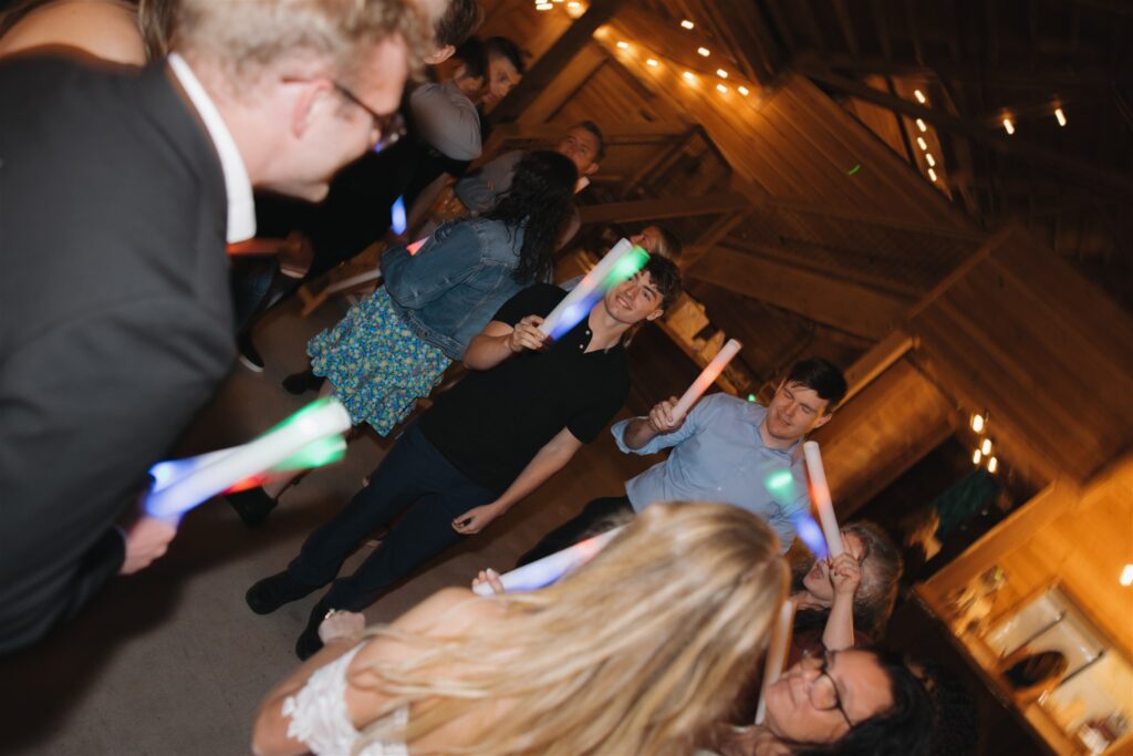 guests dancing at the reception party
