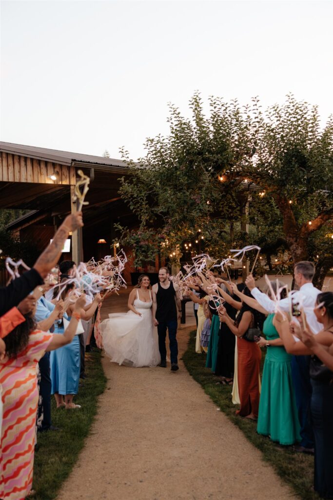 Ella & Andrew’s Orchard at Sunshine Hill Wedding With the Most Iconic Getaway Car