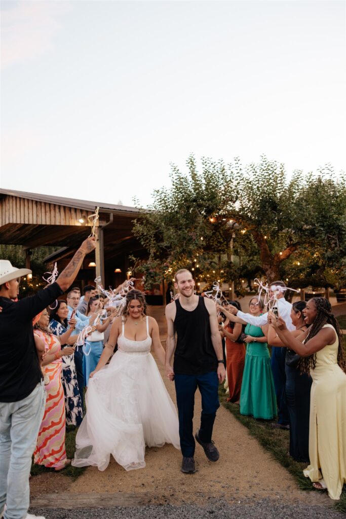 Ella & Andrew’s Orchard at Sunshine Hill Wedding With the Most Iconic Getaway Car