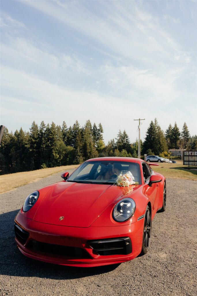 Stunning picture of the bride and groom at their dream wedding day