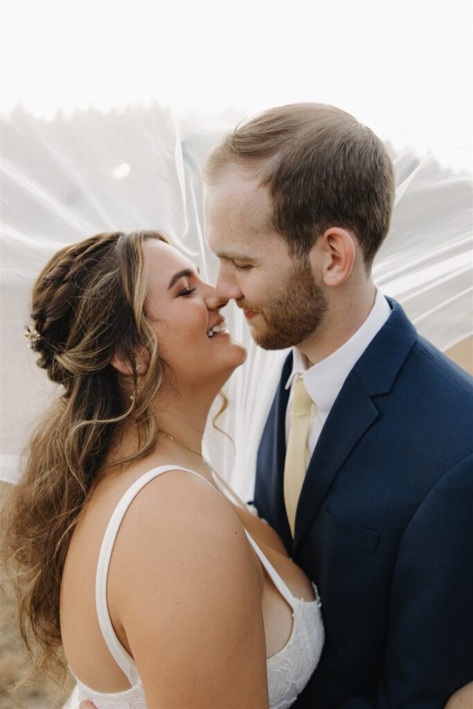 Ella & Andrew’s Orchard at Sunshine Hill Wedding With the Most Iconic Getaway Car