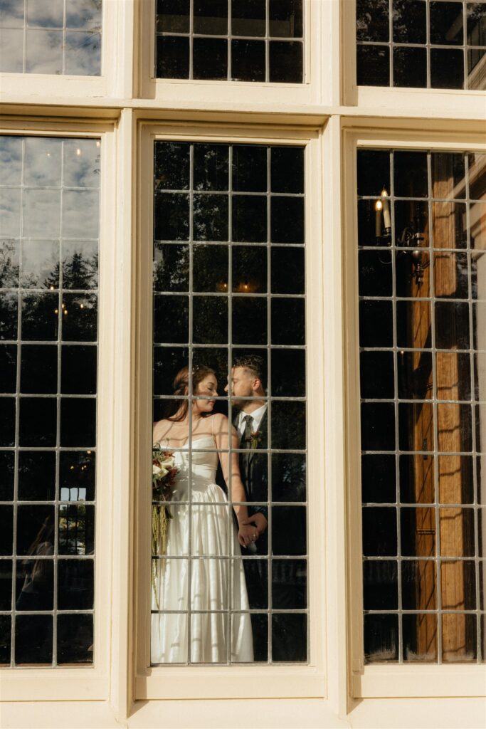 cute portrait of the bride and groom at their dream wedding