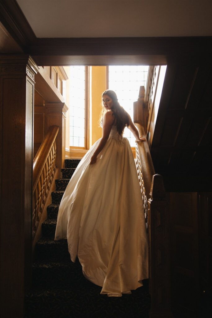 stunning picture of the bride at her dream wedding