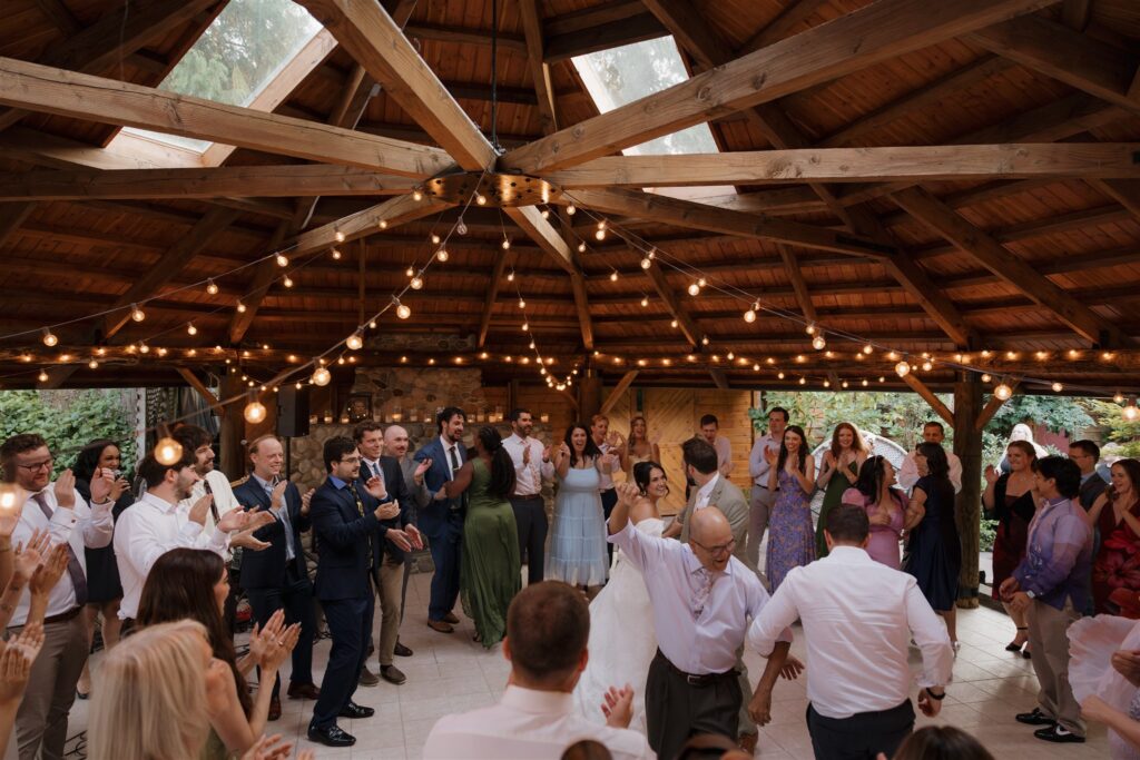wedding guests at the reception party