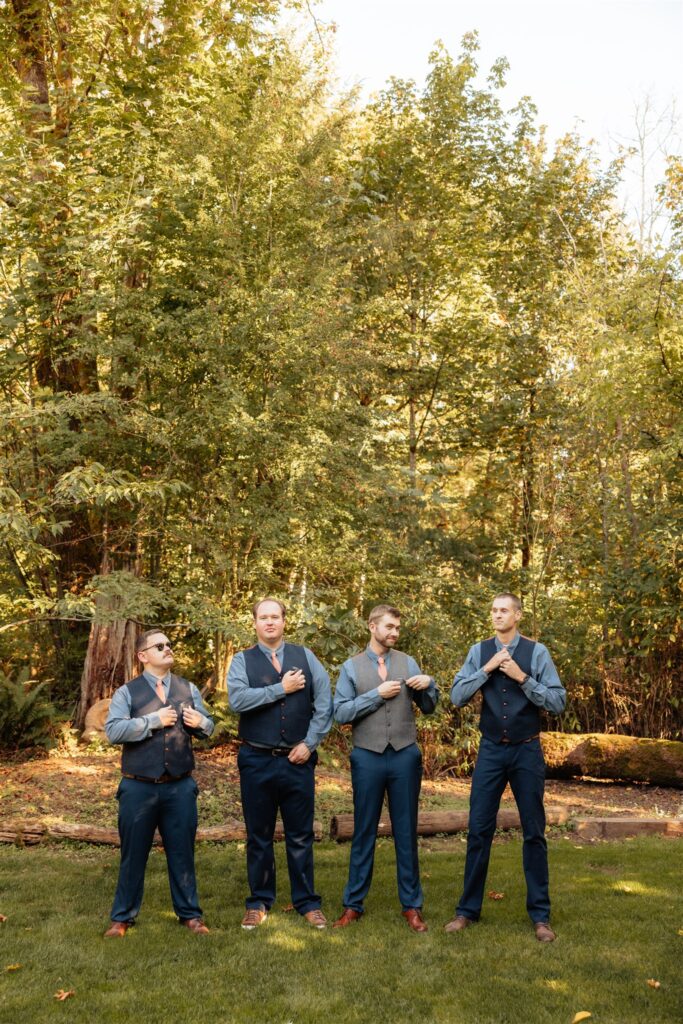 portrait of the groom and his friends