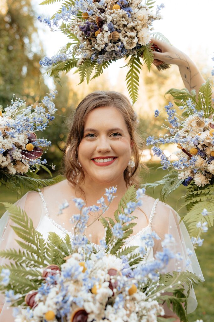 cute picture of the bride at her dream wedding