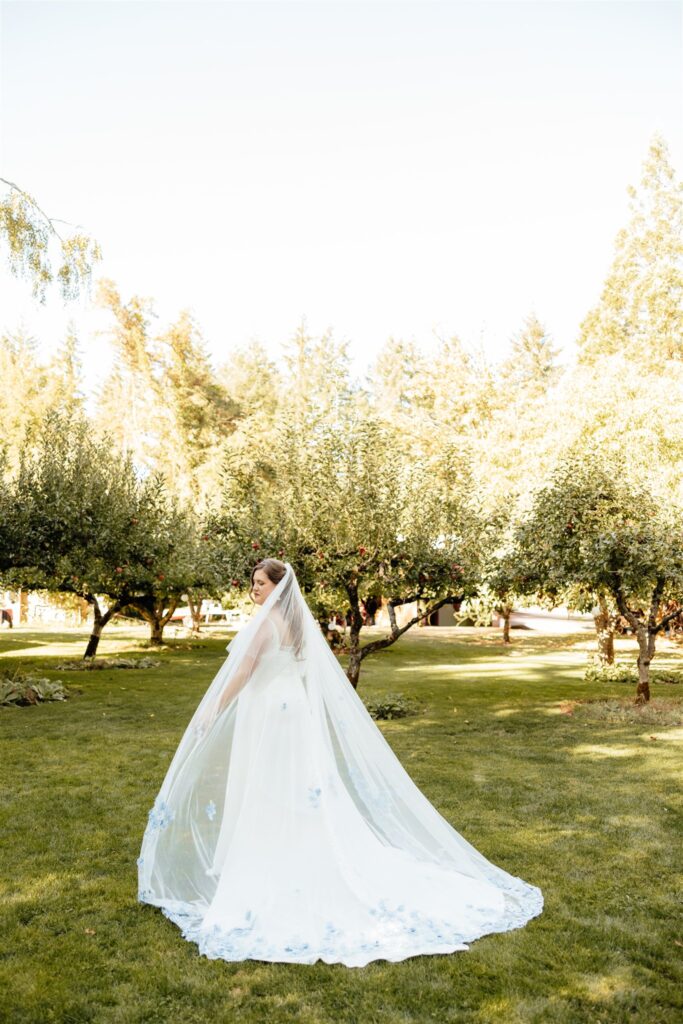 stunning picture of the bride during golden hour 