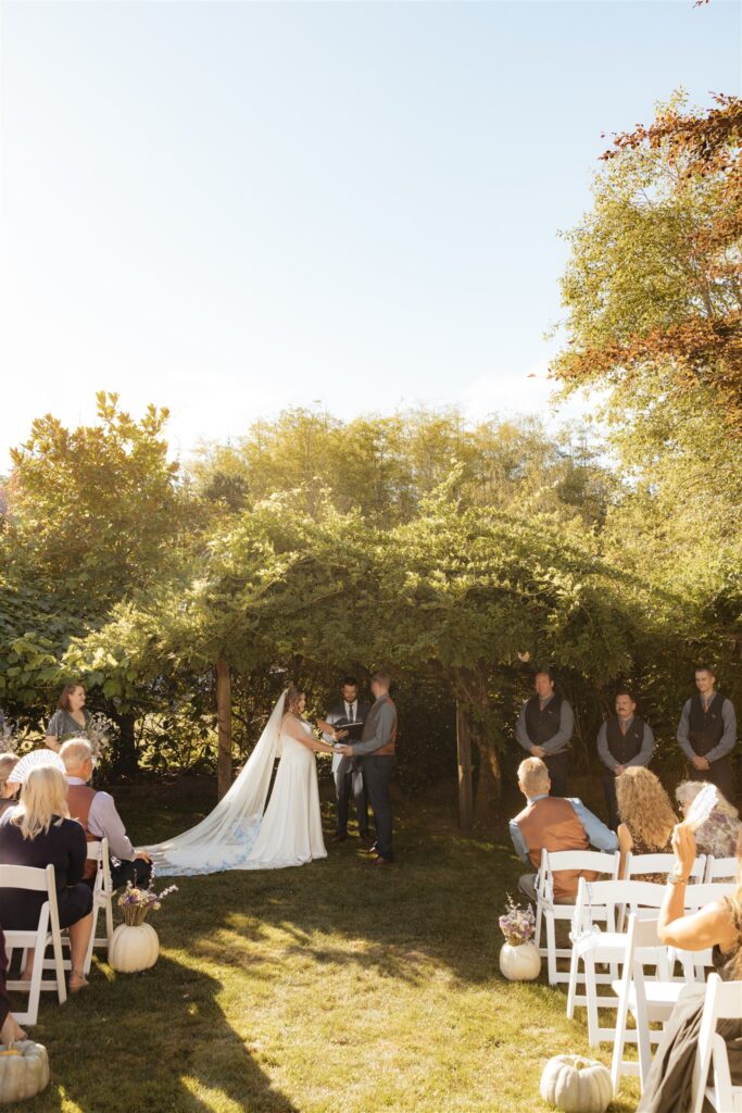 bride and groom at their dream washington wedding ceremony