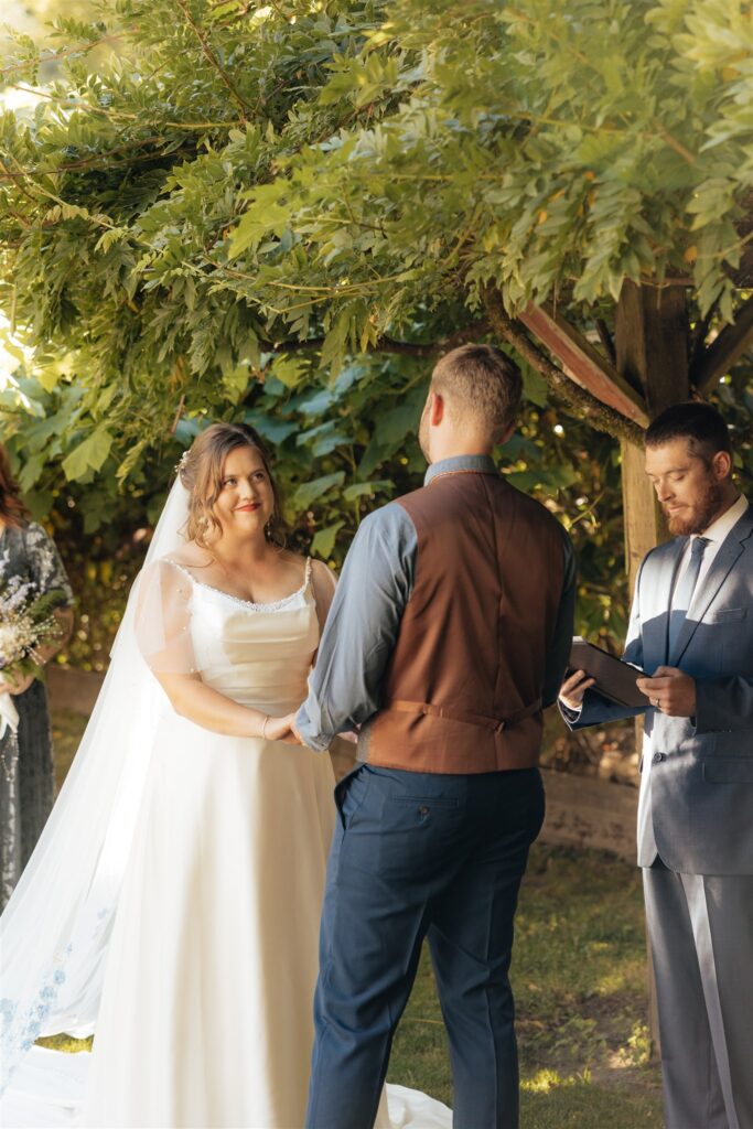 bride emotional at her dream wedding