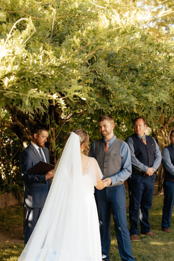 groom emotional at his dream washington wedding ceremony