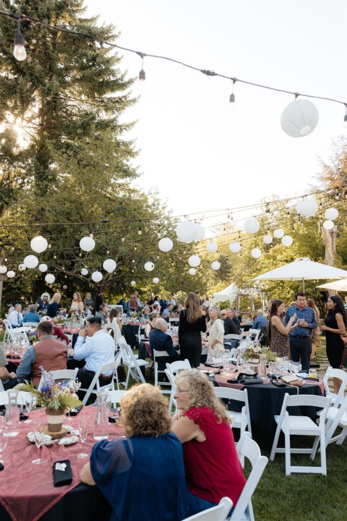 Guests at the wedding reception party