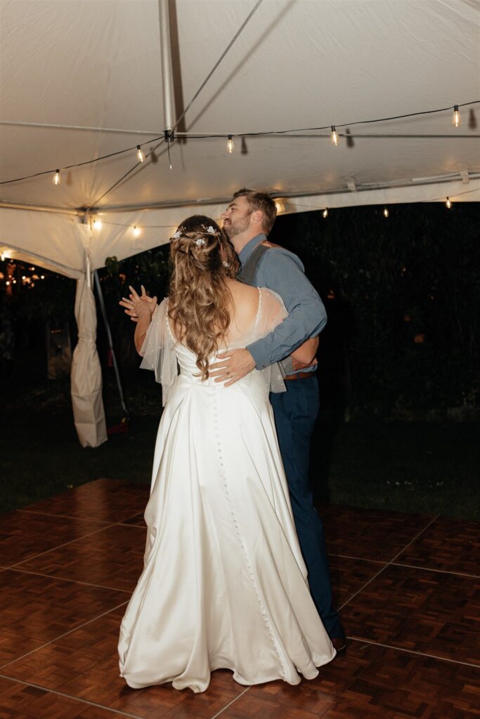 Couple at their dream wedding reception party