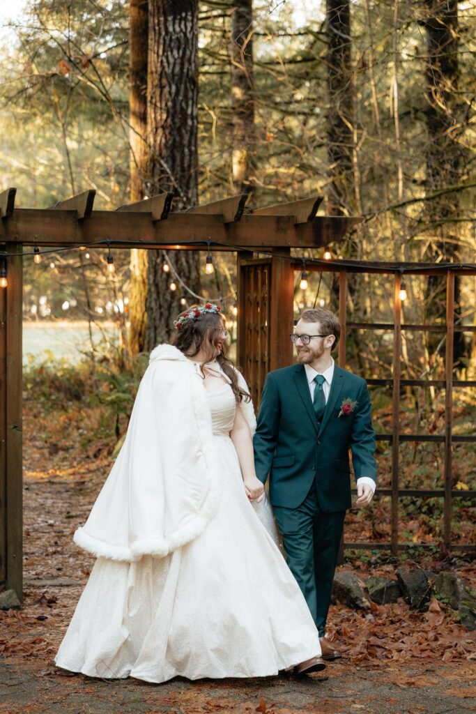 Bride and groom at their dream Washington wedding