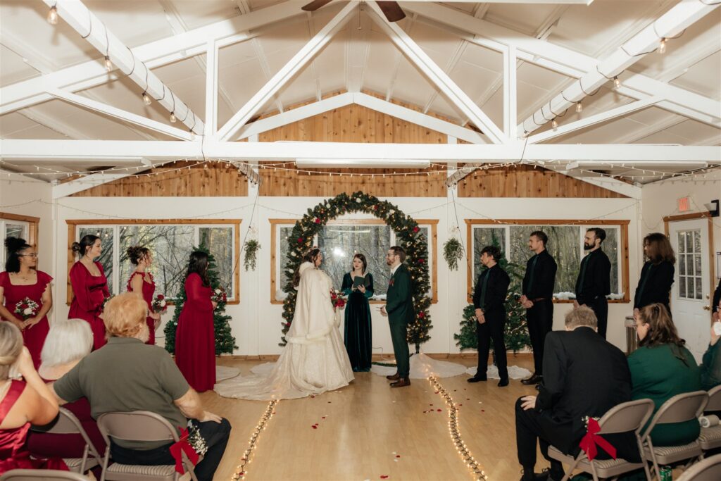 PNW Woodsy Christmas Wedding at Anderson Lodge in Ariel, Washington