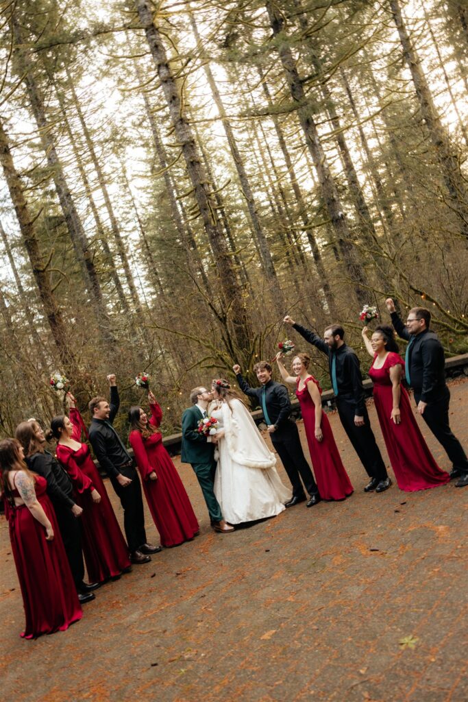 Picture of the newly married couple with their friends