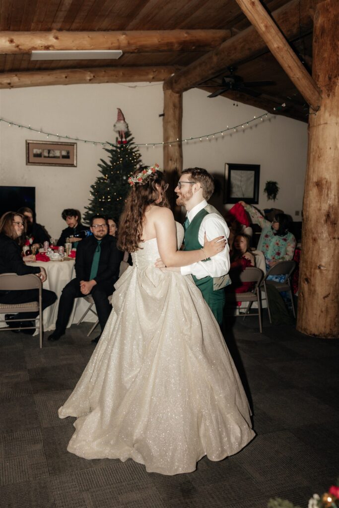 Couple dancing at their wedding reception