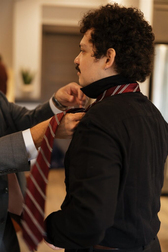 Groom getting ready before his ceremony