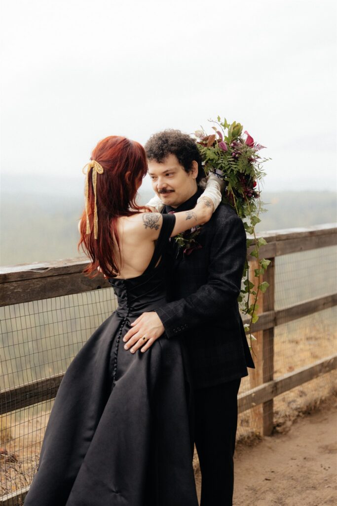 Newly married couple at their dream wedding