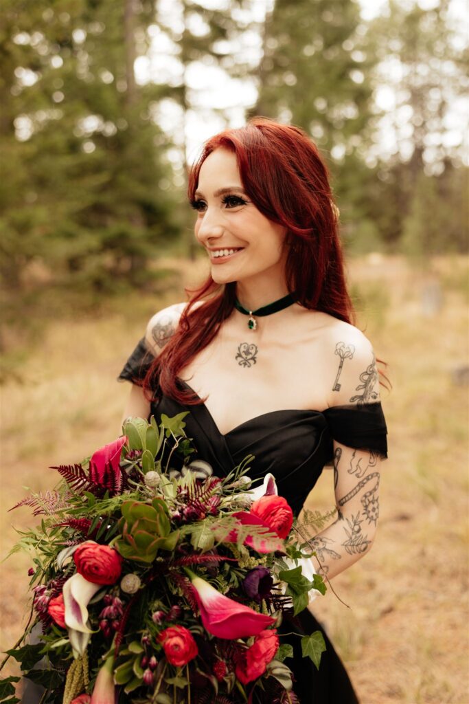 cute picture of the bride at her dream wedding