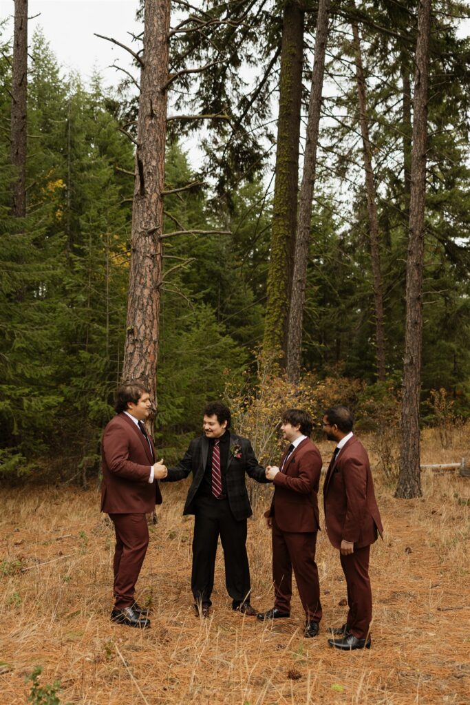 Groom and his groomsmen at the Washington wedding