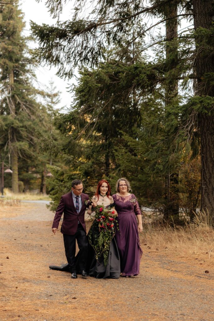 Cute picture of the bride walking down the aisle