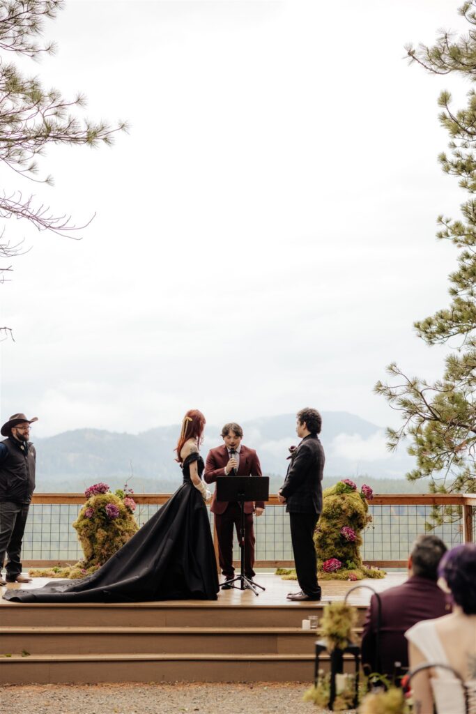 Bride and groom emotional during their wedding ceremony