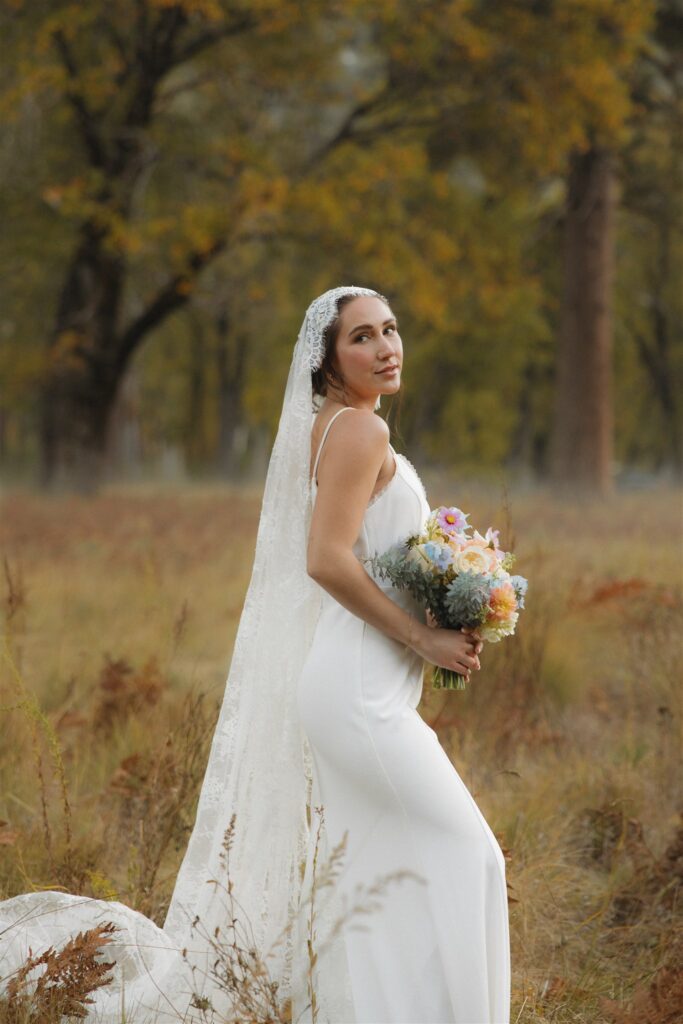 Cute picture of the bride after her ceremony