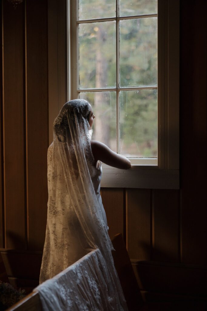 Cute picture of the bride at her dream Yosemite elopement