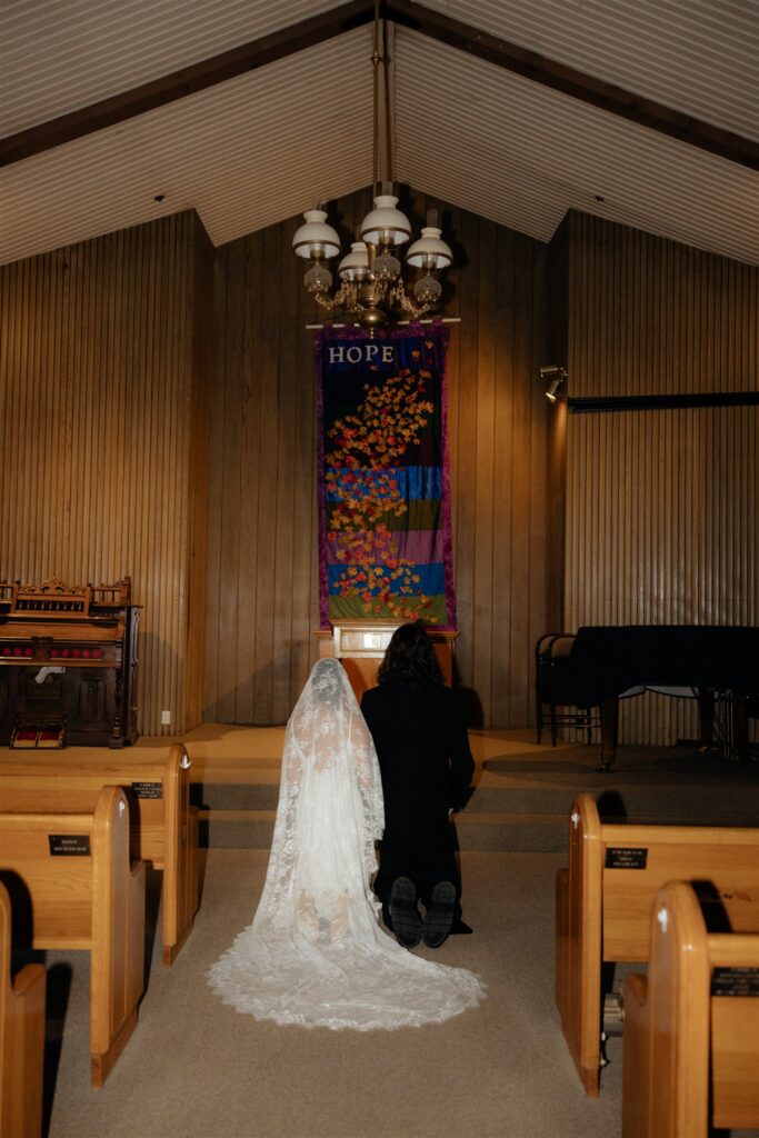 Bride and groom at their dream elopement ceremony