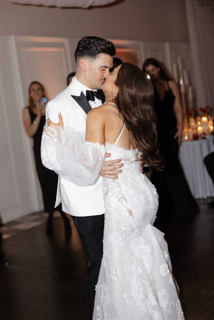 newlyweds at their dream wedding reception party