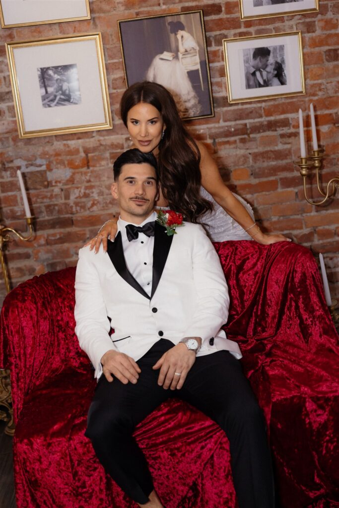 bride and groom at their dream bridal session