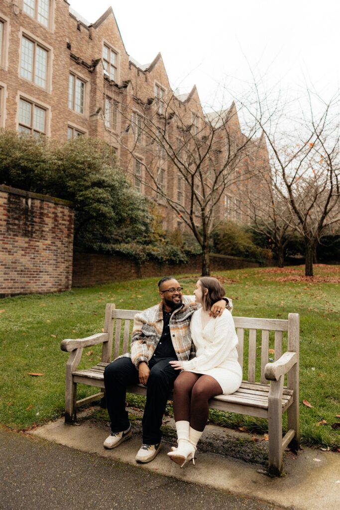 couple at their timeless fall photoshoot in seattle