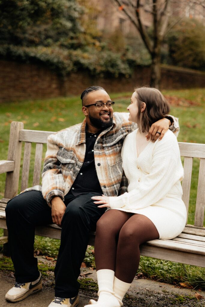happy couple at their dream fall session