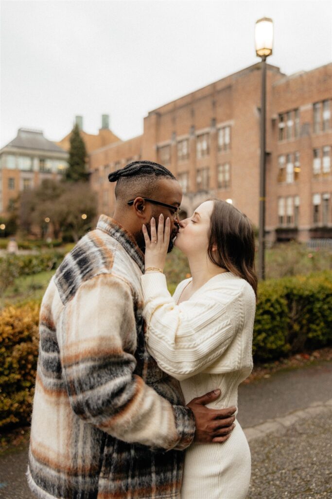 couple kissing during their photoshoot